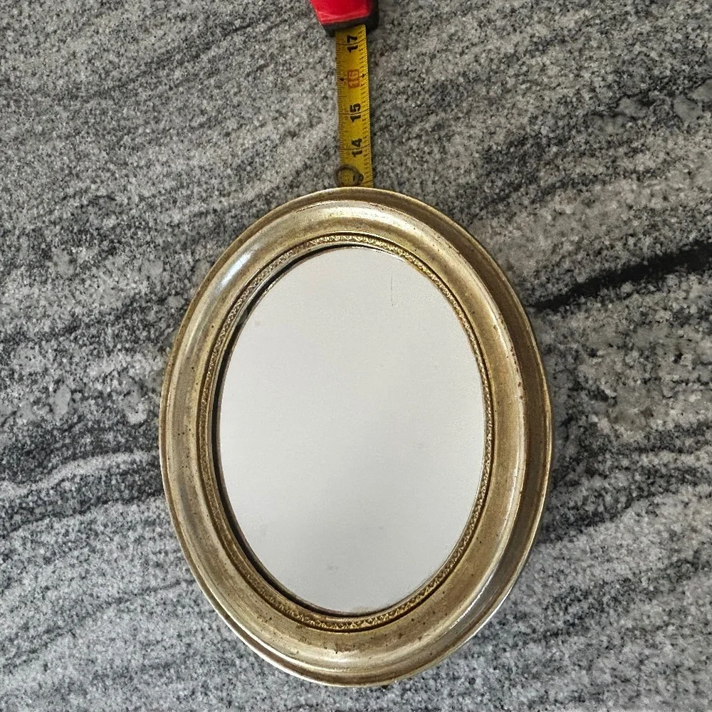 Vintage Borghese Gilt Oval Mirror: Italian Wall Hanging Foyer Decor